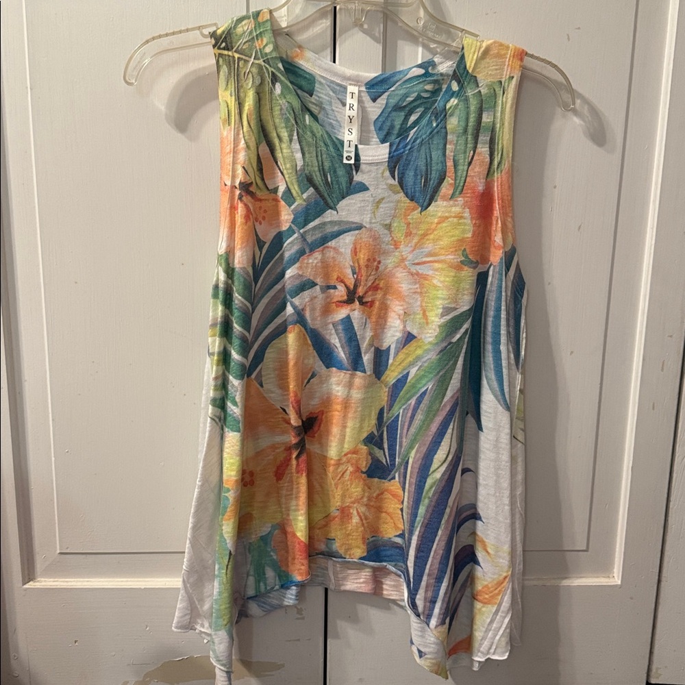 Tropical Leaf Print Top